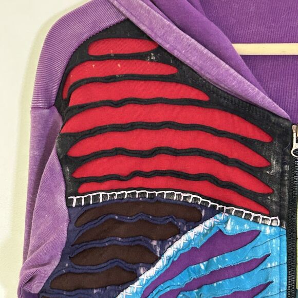 All That Jazz Women's Zip Front Hoodie Size XL Multicolored Boho Nepal Jacket - Picture 6 of 10